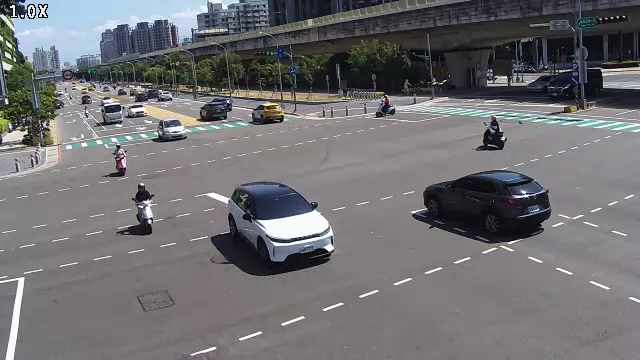 建國北路/文心南路(右側車流往東興路)