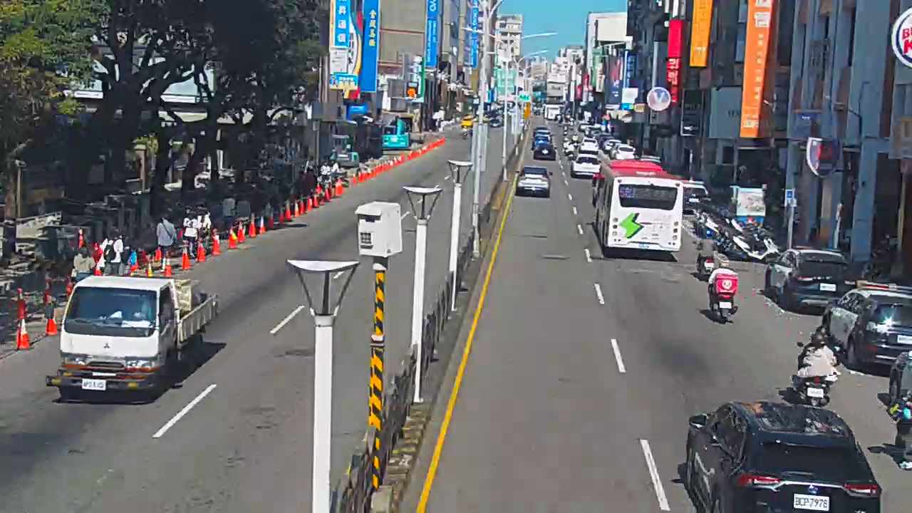 台中市北區三民路/育才街(右側車流往公園路)